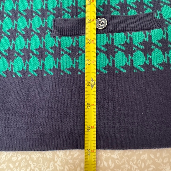 APPLESEED’S SWEATER/CARDIGAN. SIZE XL BUTTONED, NAVY/GREEN HOUNDSTOOTH, VINTAGE - Picture 11 of 12